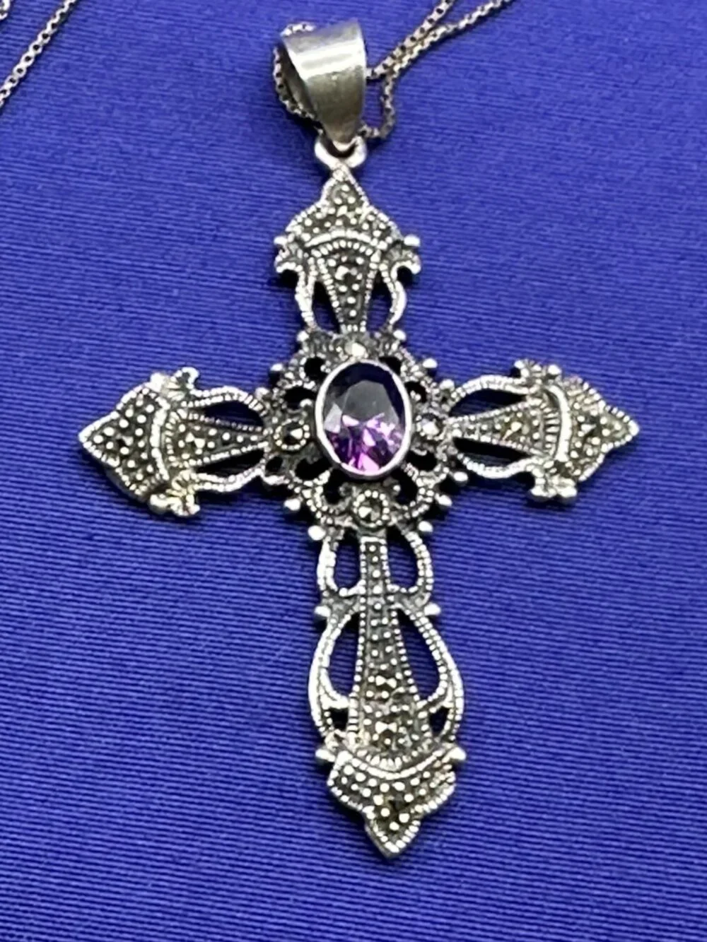 Charles Winston 925 Art Deco Revival Cross Pendant